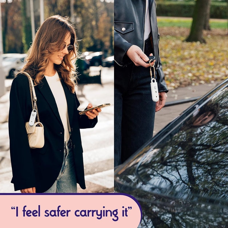 Vantamo Personal Alarm for Self Defense with Low Battery Notice, Strobe Light & Extra Loud 130 dB Double Speakers Safety Keychain Set for Women, Rechargeable Panic Button for Womens Self Defense - Image 4